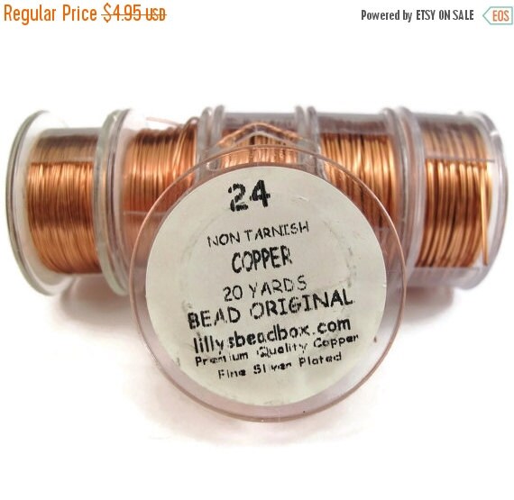 May SALE Copper Wire 24 Gauge Wire for Making by LillysBeadBox