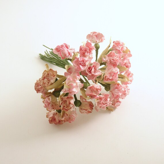 Vintage Flower Picks Pink Flowers Floral Stems Wedding