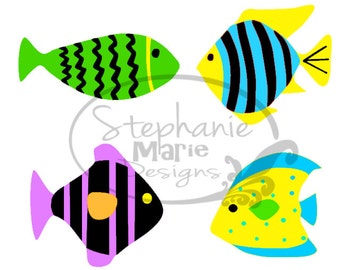 Tropical Fish-SVG Cut File-Use with Silhouette Studio Design Edition,Cricut Design Space and others