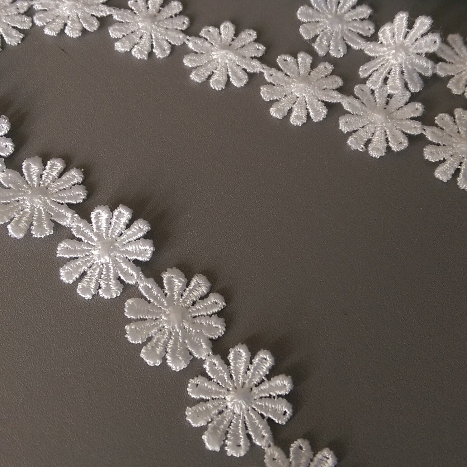 White Floral Lace Trim by the Yard Daisy by CreativeBagLadies