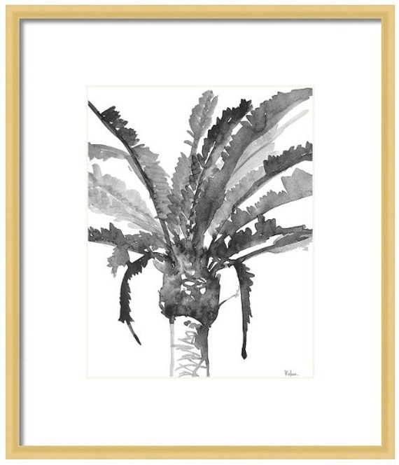 Black and White Palm Tree Art Print Palm Tree by LimezinniasDesign