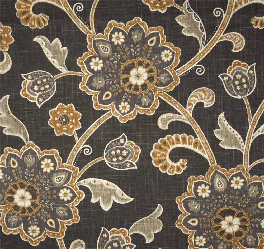 Grey Drapes Modern Jacobean Curtains Hip Floral Curtains