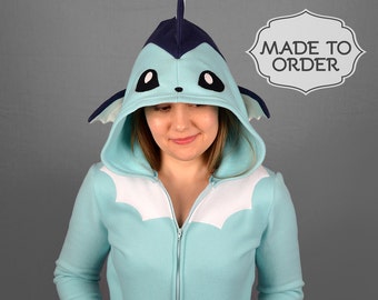 Vaporeon Pokemon Costume Hoodie - Made to Order