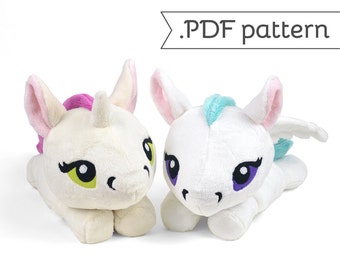 Unicorn Pegasus Merpony Kelpie Hippocampus Pony Horse Plush Sewing Pattern .pdf Tutorial