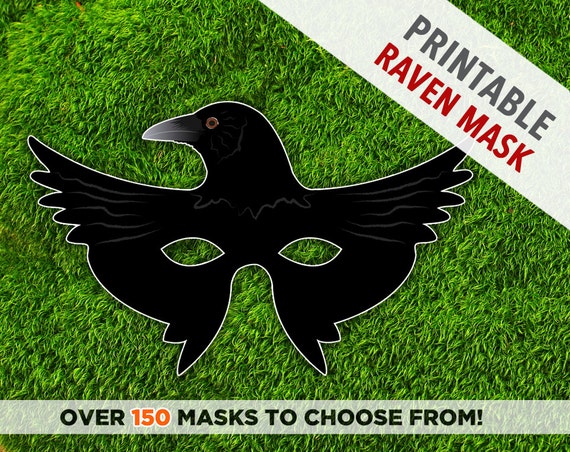 Raven Mask Printable Halloween Mask Crow Mask by theRasilisk