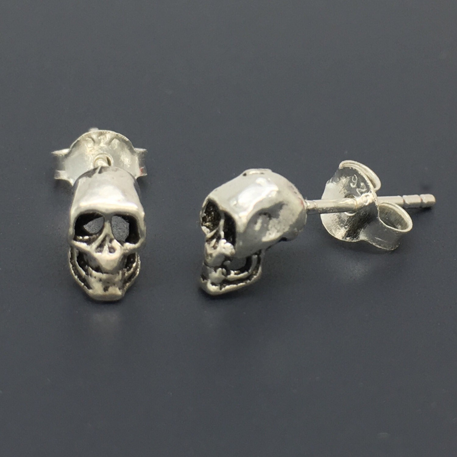 Maleficent skull stud earrings men's stud earrings