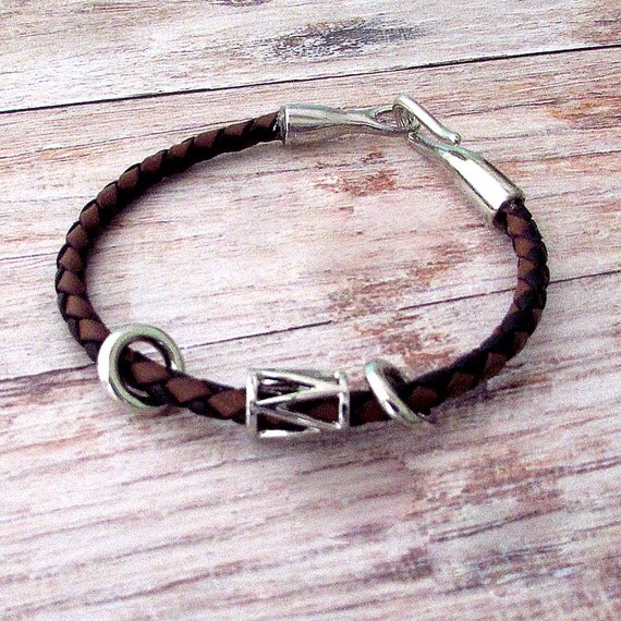 Boho Mens Leather Bracelet Mens Boho Leather Bracelet