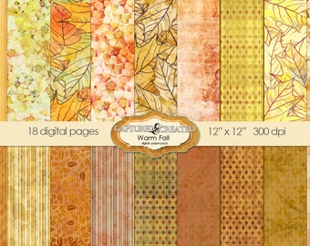Warm Fall Digital Paper Pack *******INSTANT DOWNLOAD*********