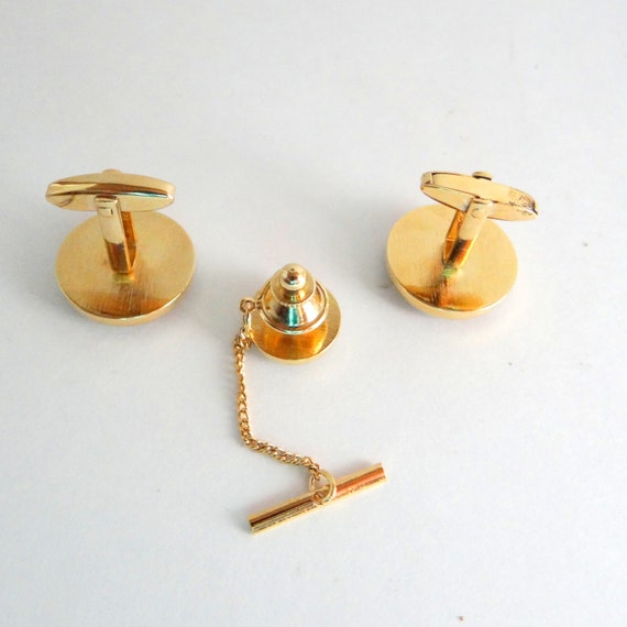 Vintage Mother of Pearl Cuff Links and Tie Tack