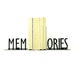 MEMORIES Text Metal Art Bookends - Free USA Shipping
