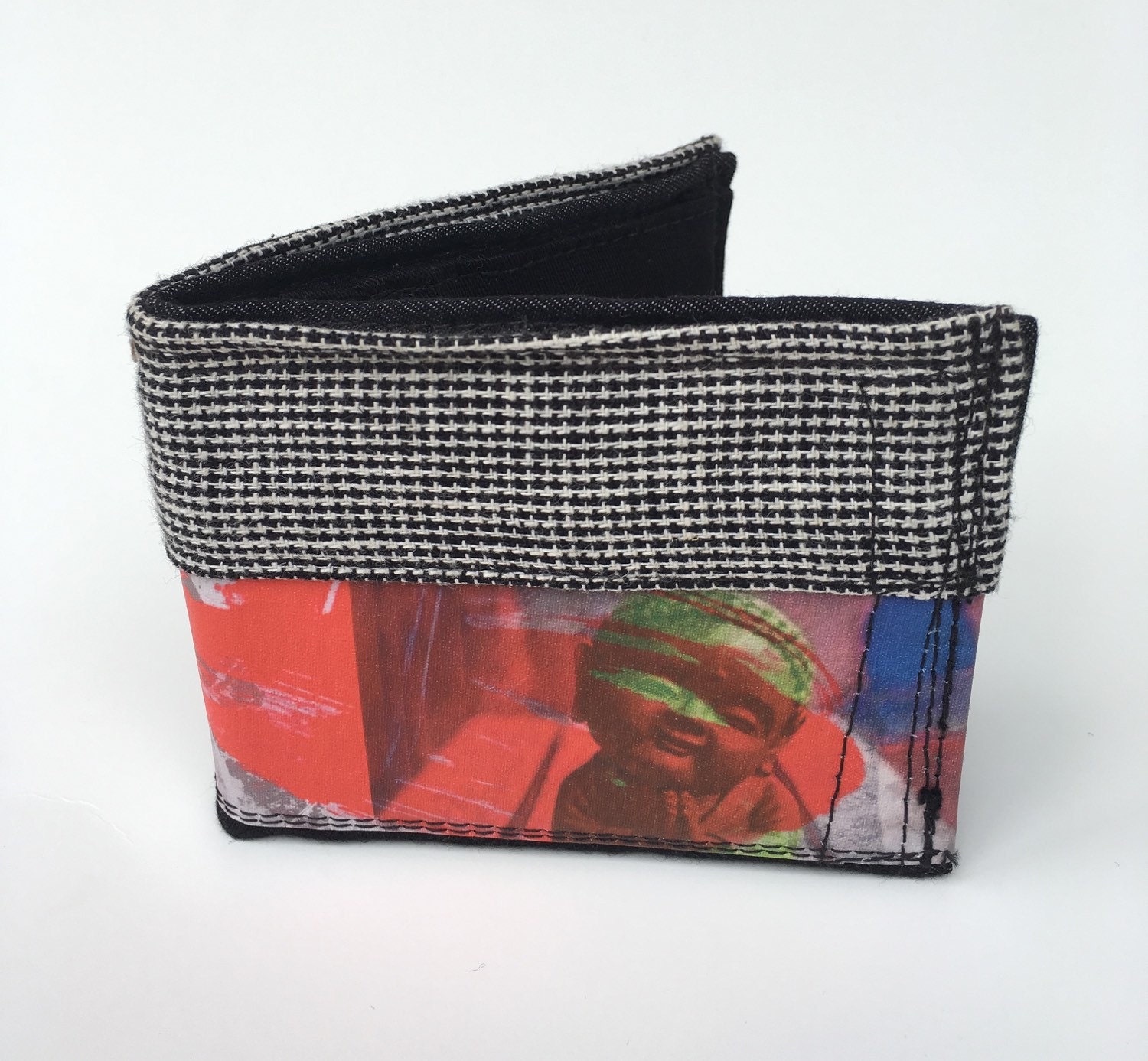Bi fold wallet recycled wallet men's wallet fabric