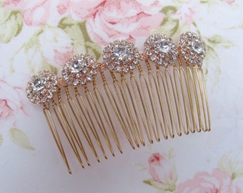 Rose Gold Bridal Hair Comb,Rhinestone Wedding Hair Comb,Bridal Hair Accessories,Wedding Accessories,Decorative Hair Comb,#C23