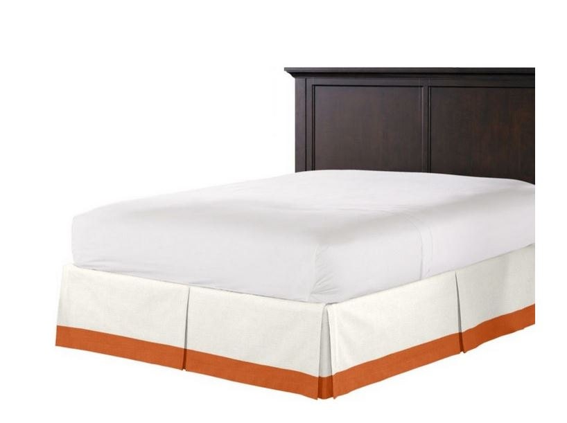 Custom made linen bed skirt tailored box pleats bedskirt