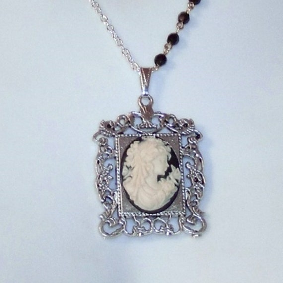 Southern Belle Picture Frame Asymmetrical Pendant Black and