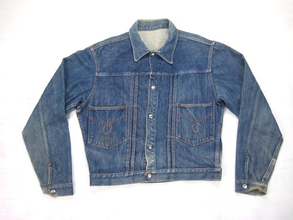 1960s 101 Denim Jacket Vintage Mens Montgomery by NormalAveVintage