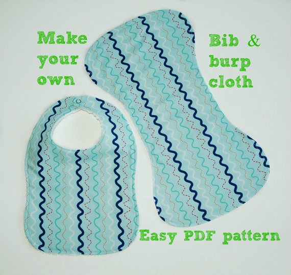 Bib and Burp Cloth pattern S116 Baby sewing pattern Infant