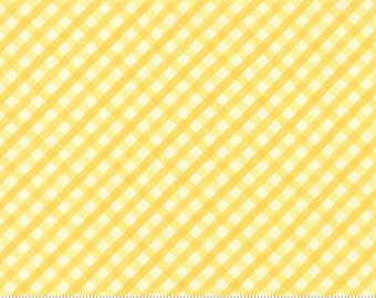 Yellow Gingham Fabric - Acreage Gingham Sun - Shannon Gillman Orr for Moda 45507 13 - 1 Yard Cut BTY - Checkered Gingham Quilter's Cotton