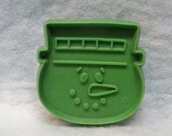 Miniature Frosty Snowman Head Cookie Cutter ~ Hallmark Cookie Mold - Detailed Hard Plastic 2” Face Cut Out - Mint - Cookie Recipe