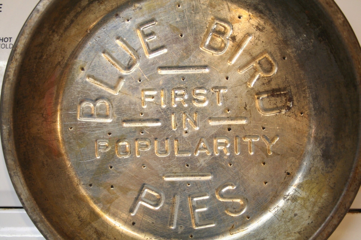 Blue Bird Tin Pie Pan Advertising Primitive First in