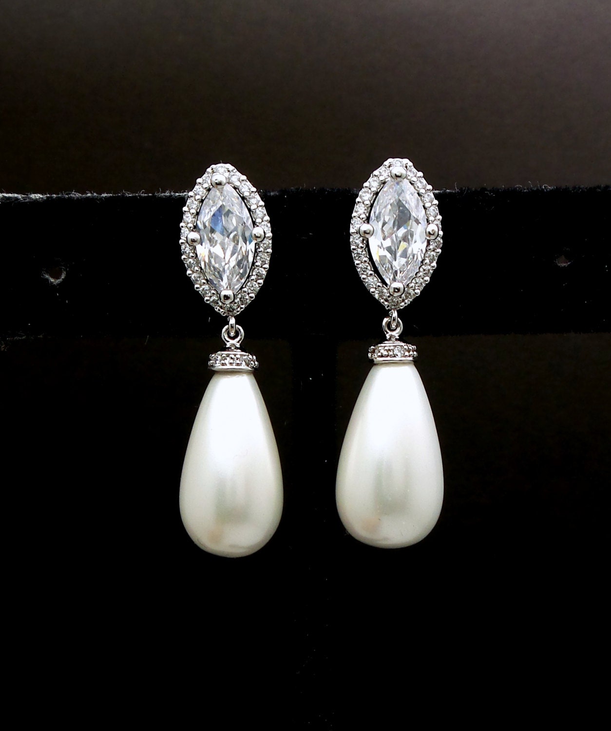 Bridal earrings wedding jewelry prom party by DesignByKara on Etsy