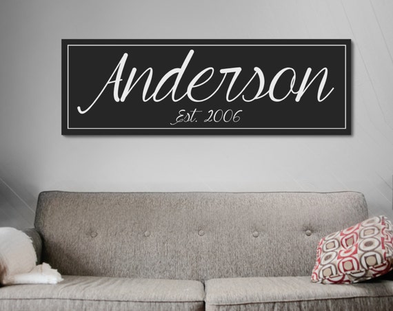 Family Name Sign Canvas