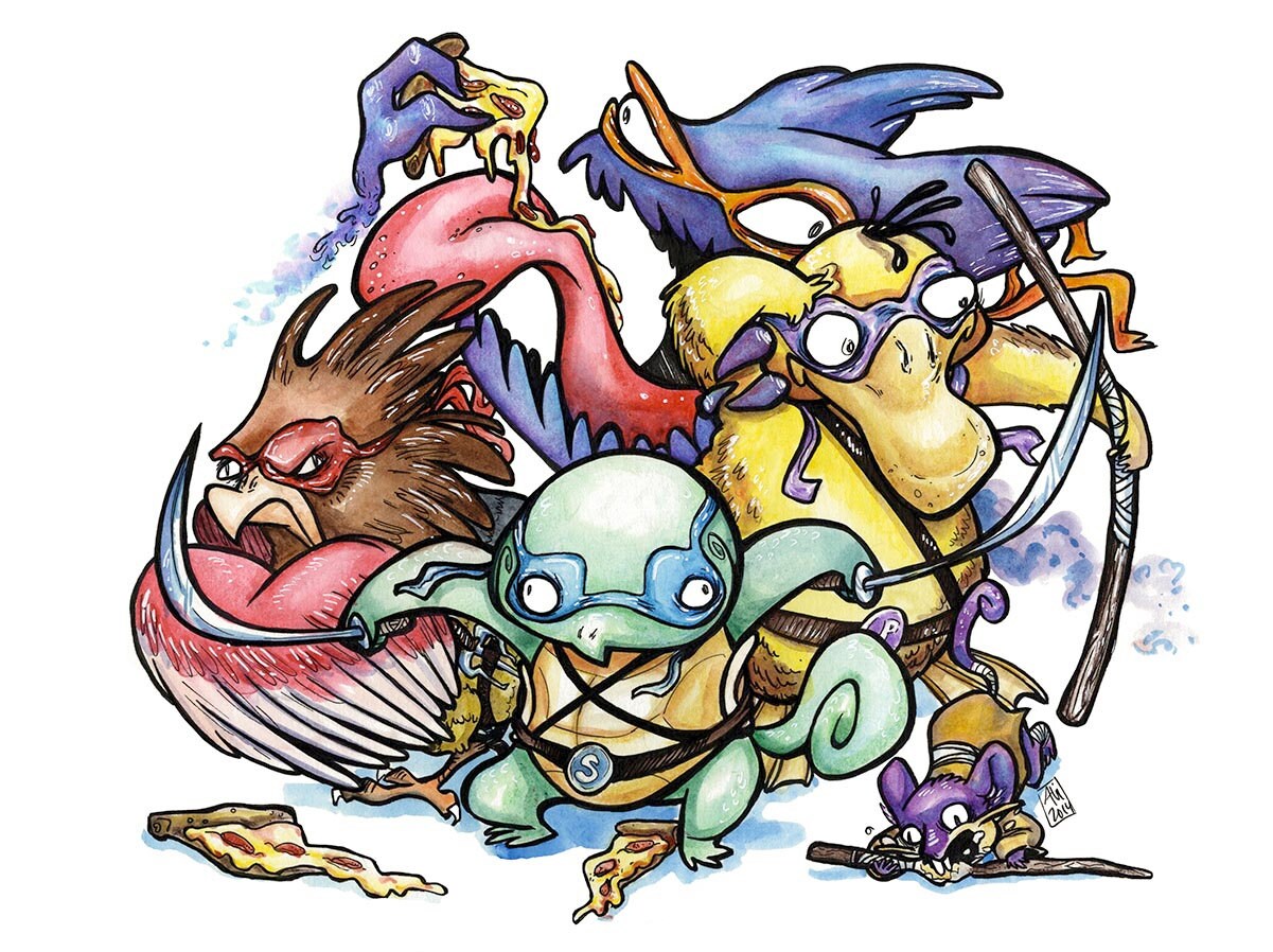 Teenage Mutant Ninja Pokemon Turtle Guys Art Print