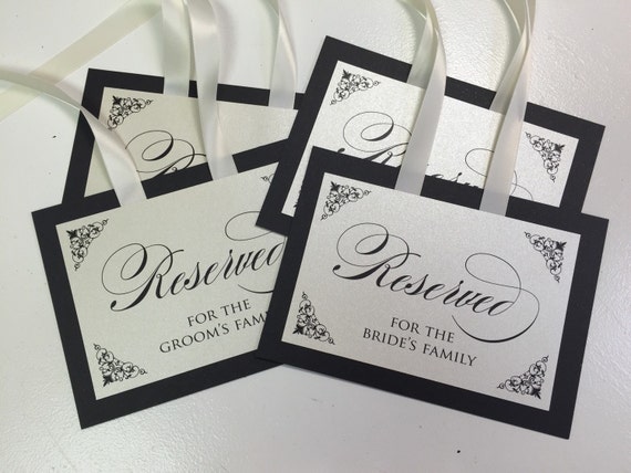 Reserved Pew Signs by yourstrulyinvitation on Etsy