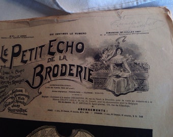 Antique Sewing Journal 1901 French Paper Ephemera Embroidery Sewing Collectables Shabby Old Thing Time Piece