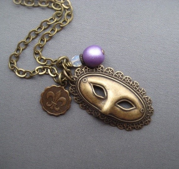 Masquerade Necklace Mask Jewelry Theatre Mask Pendant