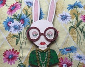 Giant Iris Bunny Wall Hanging - Green