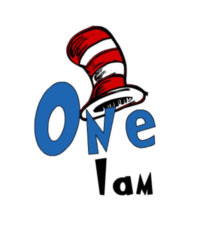 DIY Vinyl Iron On Dr Seuss One I Am Decal