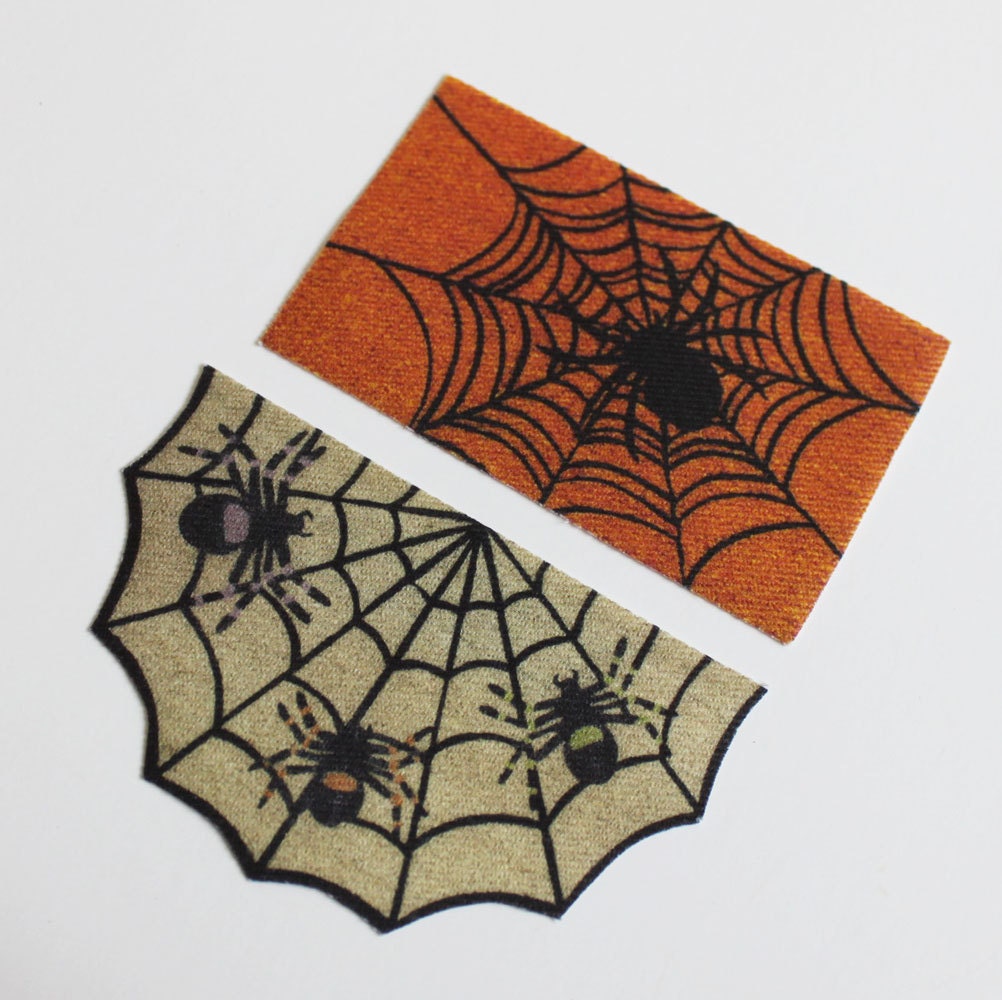 Download Miniature Spooky Spider Web Door Mat or Accent Rug Choose One