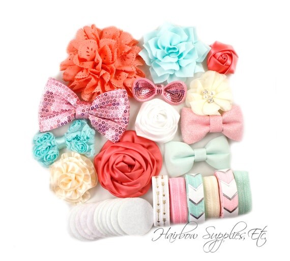 mint and coral headband baby headband lace baby coral and mint headband kit 12 headbands baby shower station mint and coral headband baby headband lace baby coral and mint headband kit 12 headbands baby shower station