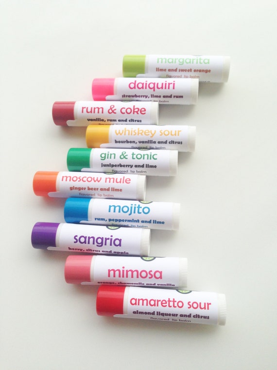 Any 10 cocktailflavored lip balms from Aromaholic add note