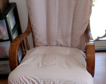 Glider Rocker Slip Cover FOR YOUR Glider Cushions - Peach Ticking Cotton Slipcover or Any Color you choose.