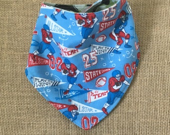 Reversible Baby Bandana Bib- drool bib-scarf bib-boy bib-sports