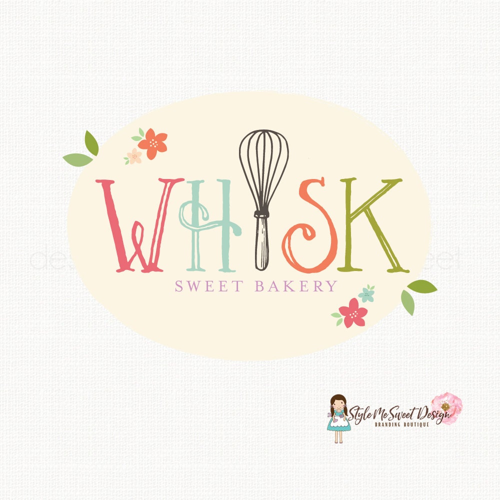 whisk logo design bakery logo design bakers by stylemesweetdesign