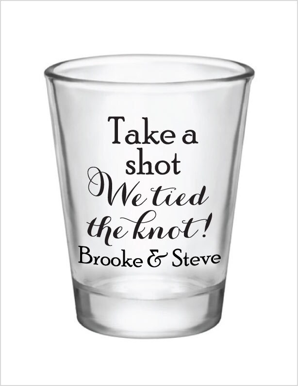 144 Custom 1.75oz Wedding Favor Glass Shot Glasses by Factory21