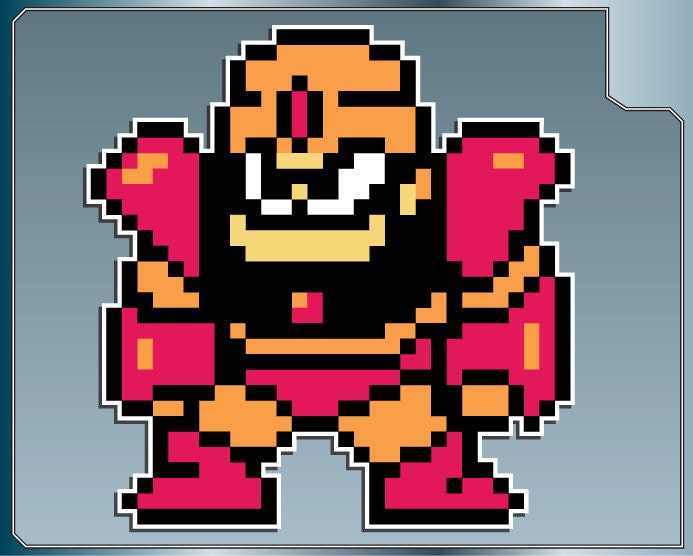 GUTS MAN Sprite from Mega Man 8 Bit Vinyl Decal Sticker