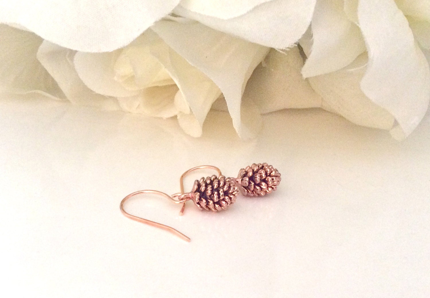 Rose Gold Earrings, pine cone earrings, Tiny Jewelry, dainty gold earrings, gifts for her, best friend gifts, minimalist, best selling item