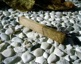 TIE CLIP - Wooden Spalted MAPLE Tie Bar, Handmade Tie Clip