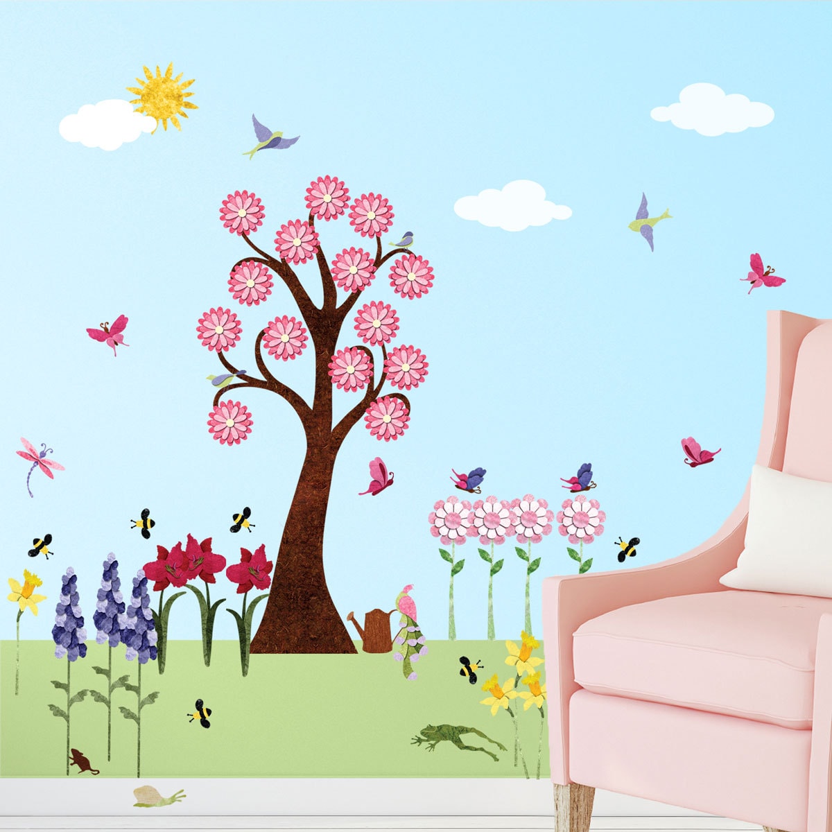 Flower Wall Decals for Girls Room Peel & Stick by MyWallStickers
