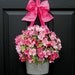 Spring Wreath - Front Door Wreath - Galvanized Bucket Wreath - Holiday Gift - Choose Bow