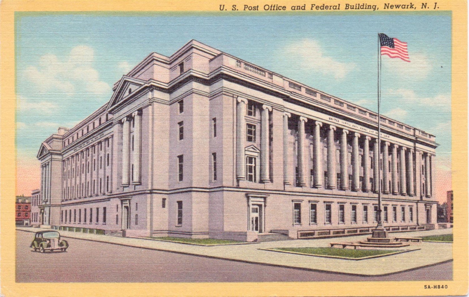 Newark New Jersey Post Office Federal Building Linen