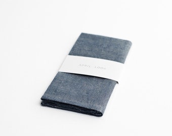 Chambray blue men's pocket square