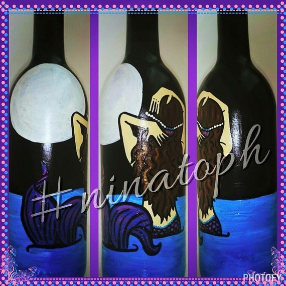 Mermaid wine bottle