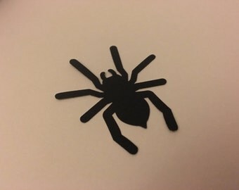 25 Large BLACK SPIDERS Hand punched die cuts party decorations,Invitations,scrapbooking, HALLOWEEN cards