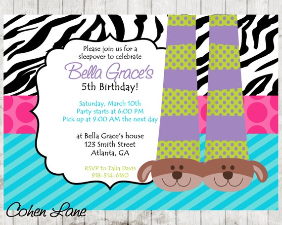 sleepover invitations printable