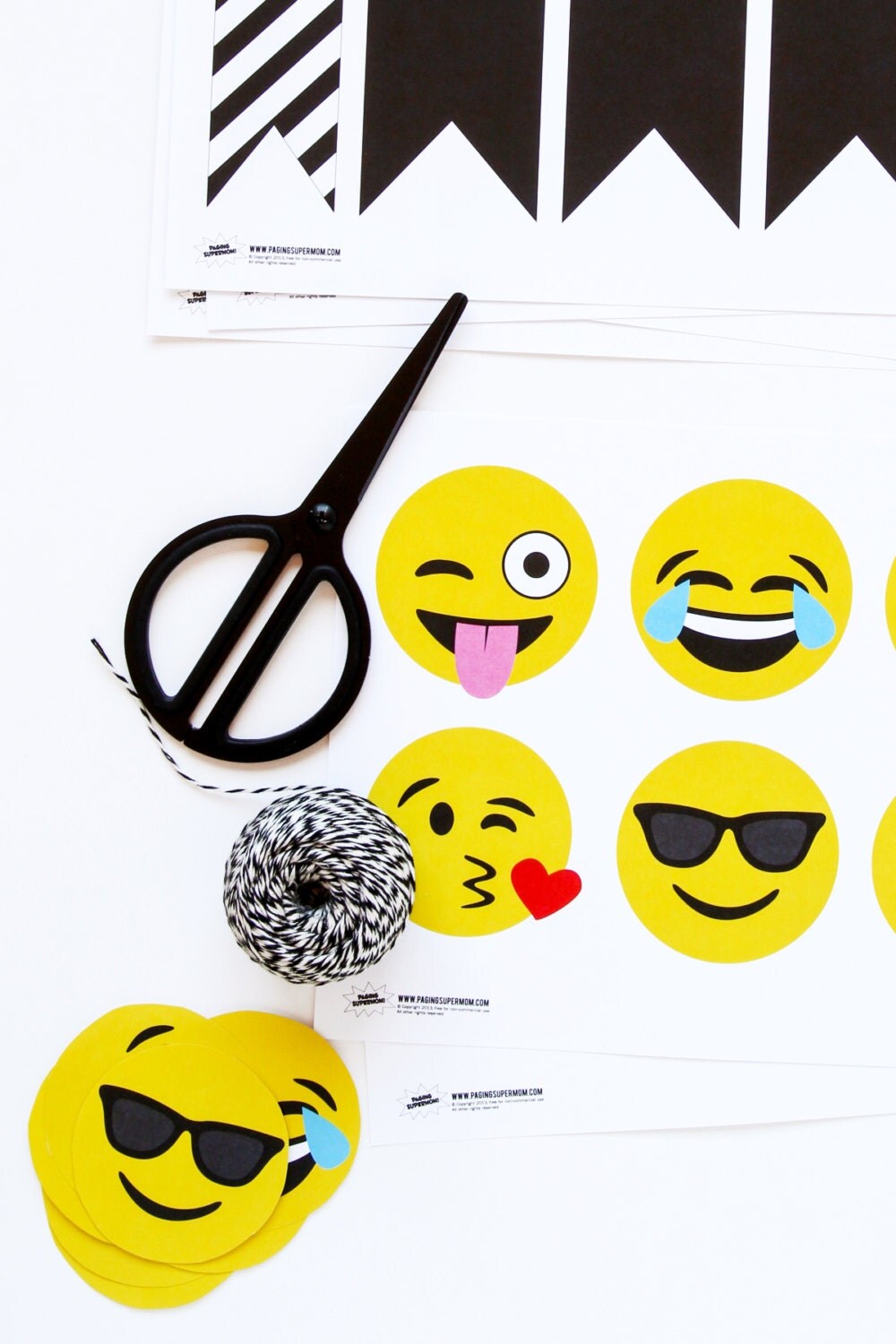 Emoji Birthday Party Decor Banner Printable PDF