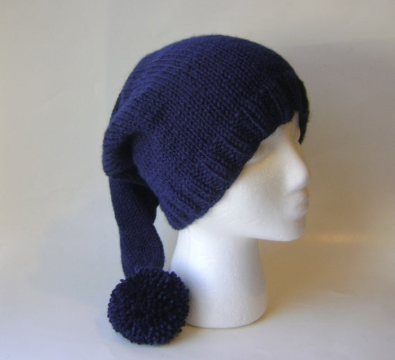 Knit Stocking Hat Stocking Cap Navy Blue Adult Stocking Hat Etsy